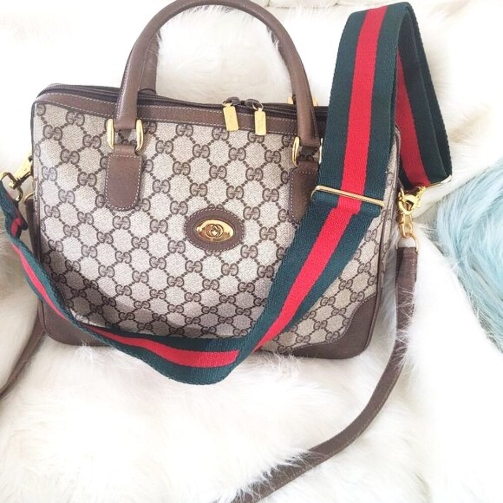 Very Rare Gucci~GG~ Monogram Handbag with Original Shoulder Strap